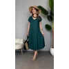 Kadın Kısa Kollu V Yaka Salaş Maxi Boy Elbise