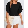 Kadın Kısa Kollu Yaka Ve Kol Detay Jesica Bluz