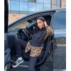 Kadın Leopar Ve Gömlek Detay Sweat Ve Pantolon Kili Takım