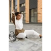Kadın Leopar Ve Gömlek Detay Sweat Ve Pantolon Kili Takım