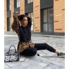 Kadın Leopar Ve Gömlek Detay Sweat Ve Pantolon Kili Takım