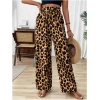 Kadın Süprem Kumaş Beli Lastikli Leopar Desen Pantolon