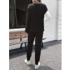 Kadın Uzun Kollu Bisiklet Yaka çift Renkli Viskon Iki Iplik Bluz Ve Pantolon Ikili Takım