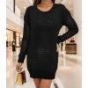 Kadın Uzun Kollu Bisiklet Yaka Triko Elbise (çorapsız)