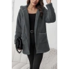 Kadın Uzun Kollu Kapşonlu önden Fermuarlı Cepli Welsoft Ceket