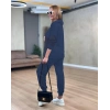 Kadın Uzun Kollu Kapşonlu Viskon Iki Iplik Bluz Ve Pantolon Ikili Takım