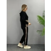 Kadın Uzun Kollu Leopar Detay Sweat Ve Yanı Leopar şerit Detay Pantolon Ikili Takım