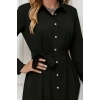 Kadın Uzun Kollu ön Kısım Kısım Arka Kısım Uzun Trikoton Gömlek Elbise