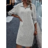 Kadın Uzun Kollu Polo Yaka Fermuar Detaylı şardonlu Kaşkorse Mini Boy Elbise