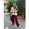 Kadın Uzun Kollu Ribanali Cep Detay Hırka Ve Bol Paça Pantolon Ikili Takım