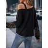 Kadın Uzun Kollu Tek Omuzu Açık Dantelli Viskon Iki Iplik Bluz