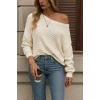 Kadın Uzun Kollu Tek Omuzu Açık Triko Bluz