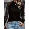Kadın Uzun Kollu Tül Detaylı Bisiklet Yakalı Kaşkorse Bluz
