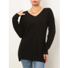 Kadın Uzun Kollu V Yaka Triko Bluz