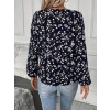Kadın Uzun Kollu V Yakalı çiçek Desenli Modal Bluz