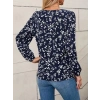 Kadın Uzun Kollu V Yakalı çiçek Desenli Modal Bluz