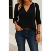 Kadın Uzun Kollu V Yakalı Ithal Krep Bluz