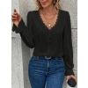 Kadın Uzun Kollu V Yakalı önden Düğmeli Bluz