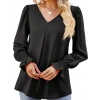 Kadın Uzun Kollu V Yakalı Salaş Ithal Krep Bluz