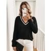 Kadın Uzun Kollu V Yakalı Viskon Iki Iplik Bluz