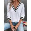 Kadın Uzun Kollu V Yakalı Waffle Bluz