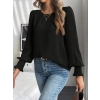 Kadın Uzun Kollu Yuvarlak Yaka Aerobin Bluz