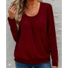 Kadın Uzun Kollu Yuvarlak Yakalı Viskon Bluz
