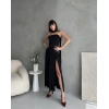 Kadınboğaz Kolsuz Maxi Boy Kalem Elbise