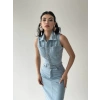 Meldia Jean Sıfır Kollu Elbise