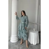 Mint Uzun Volanlı Elbise