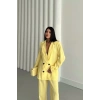 MODAL 4 DÜĞME ASTARSIZ CEKET - PANTOLON TAKIM - Sarı