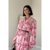 Pembe Biye Detaylı Elbise