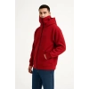 Samuray Ninja Çift Kapşonlu ZIP Fermuarlı Kanguru Çepli Tam Fermuarlı Hoodie Swetshirt - Kırmızı