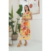 Sarı Çiçek Desenli Yazlık Elbise