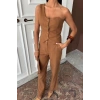 Tek Omuz Büstiyer Plazzo Pantolon Viscon Takım 10159