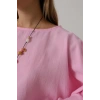 YARASA KOLLU CROP BLUZ - Pembe
