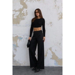 220 Gr Ni̇kol Yüksek Bel Arka Apolet Kemer Detayli Palazzo Pantolon