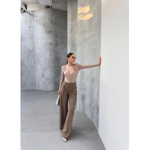 230 Gr Poly Viscose Full Lycra Pi̇leli̇ Palazzo Pantolon