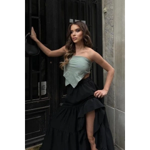 Audrey Fıfrlı Yırtmaç Detay Etek 4037