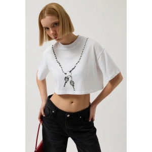 Baskılı Crop T-Shirt