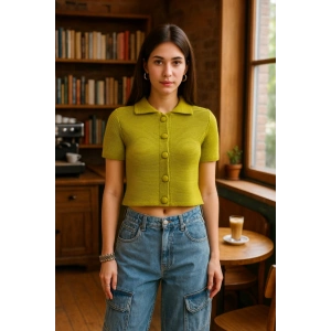 Bebe Yaka Düğmeli Bluz