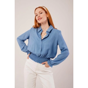 Bel Ve Bilek Lastikli Mavi Bluz