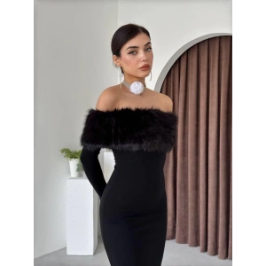 Bestia Straplez Tüy Detaylı Elbise