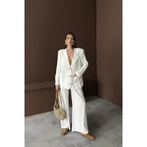 Beyaz Oversize Müslin Takım