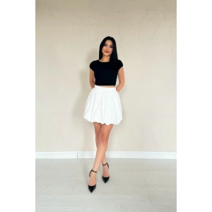 Beyaz Poplin Balon Etek