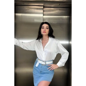 Beyaz Saten Gömlek