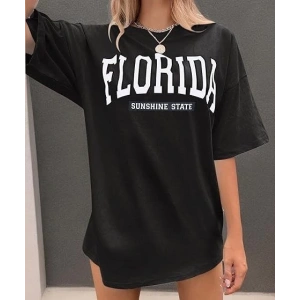 Bisiklet Yaka Baskılı T-shirt - Siyah