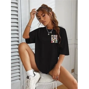 Bisiklet Yaka Baskılı T-shirt - Siyah