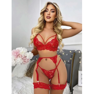 Kırmızı Jartiyer Fantezi 5li Takım 2012