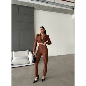 CEKET YAKA BEL DEKOLTELİ TULUM - Acı Kahve